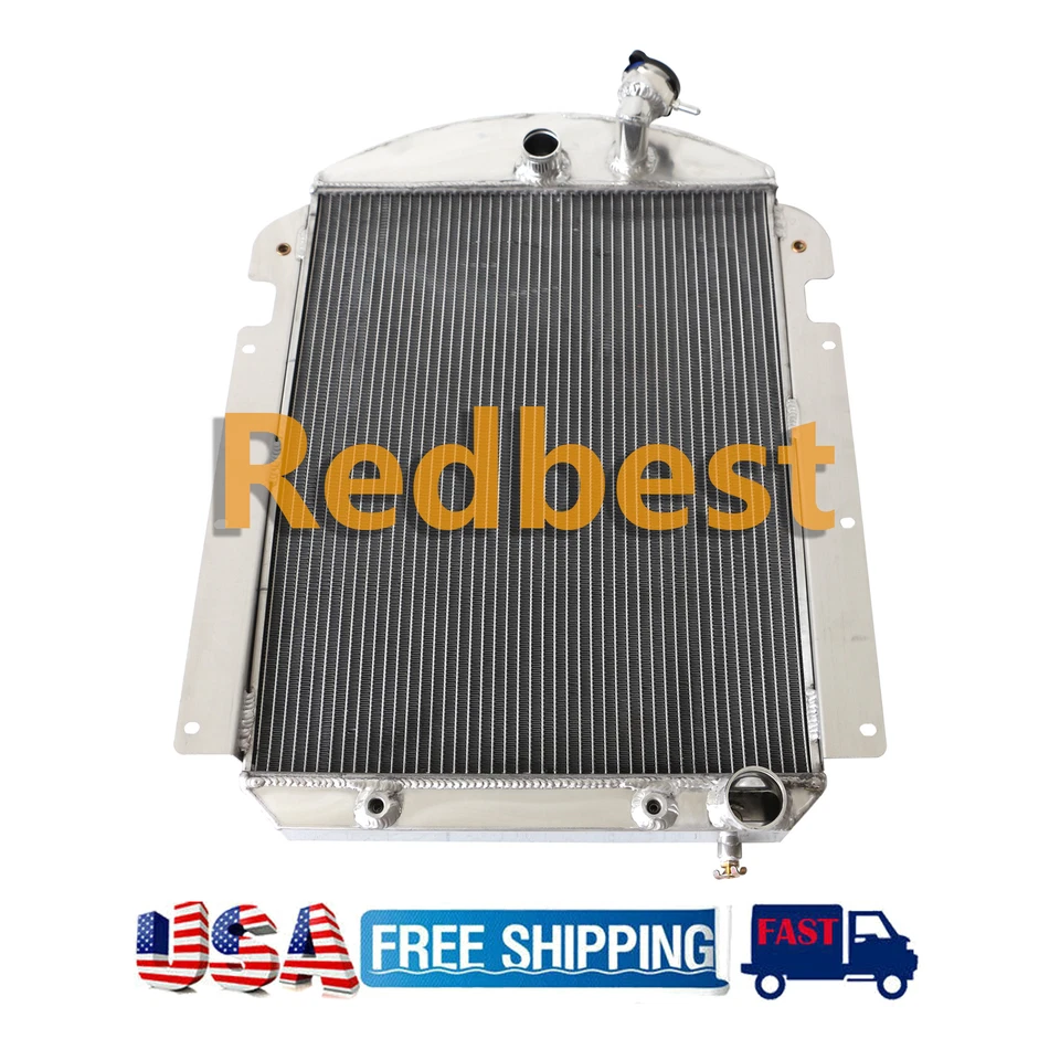 Radiador de aluminio de 3 filas apto para Chevy Chevrolet KC KD KF KP VA JD JC V8 AT Chevy 1939 1940 Foto 4 de 4