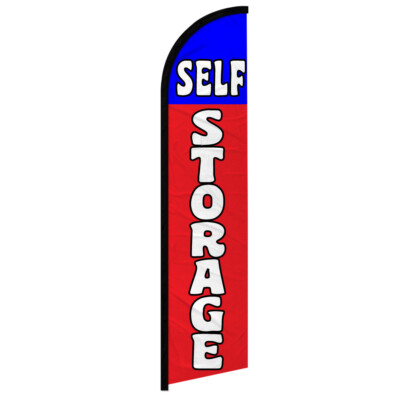 Flag Storage Sign Self Storage Windless Advertising Swooper Flag Storage Here Red/Blue | eBay