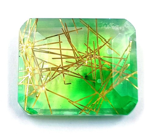 110.20 Ct Emerald Cut BI Color Rutilated Quartz EGL Transparent Loose Gems 5MRX