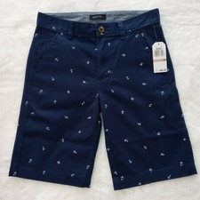 Nautica Boys Blue Anchor Print Shorts Size 12
