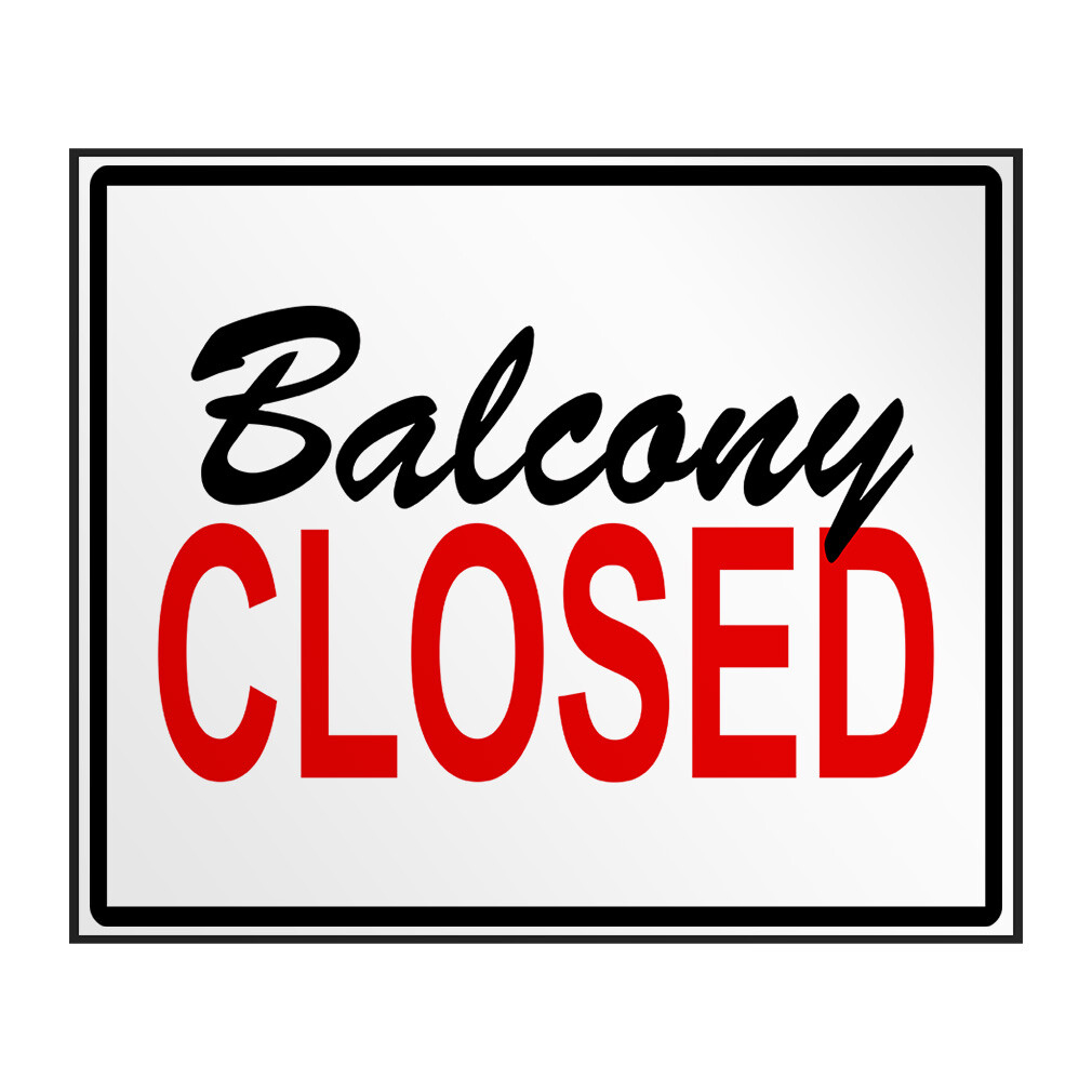 Industrial Decals Horizontal Vinyl Stickers Balcony Closed Sign Facility