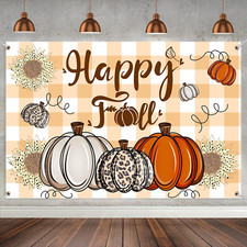 Happy Fall Backdrop Extra Large Thanksgiving Fall Party Decorations Fall Harvest