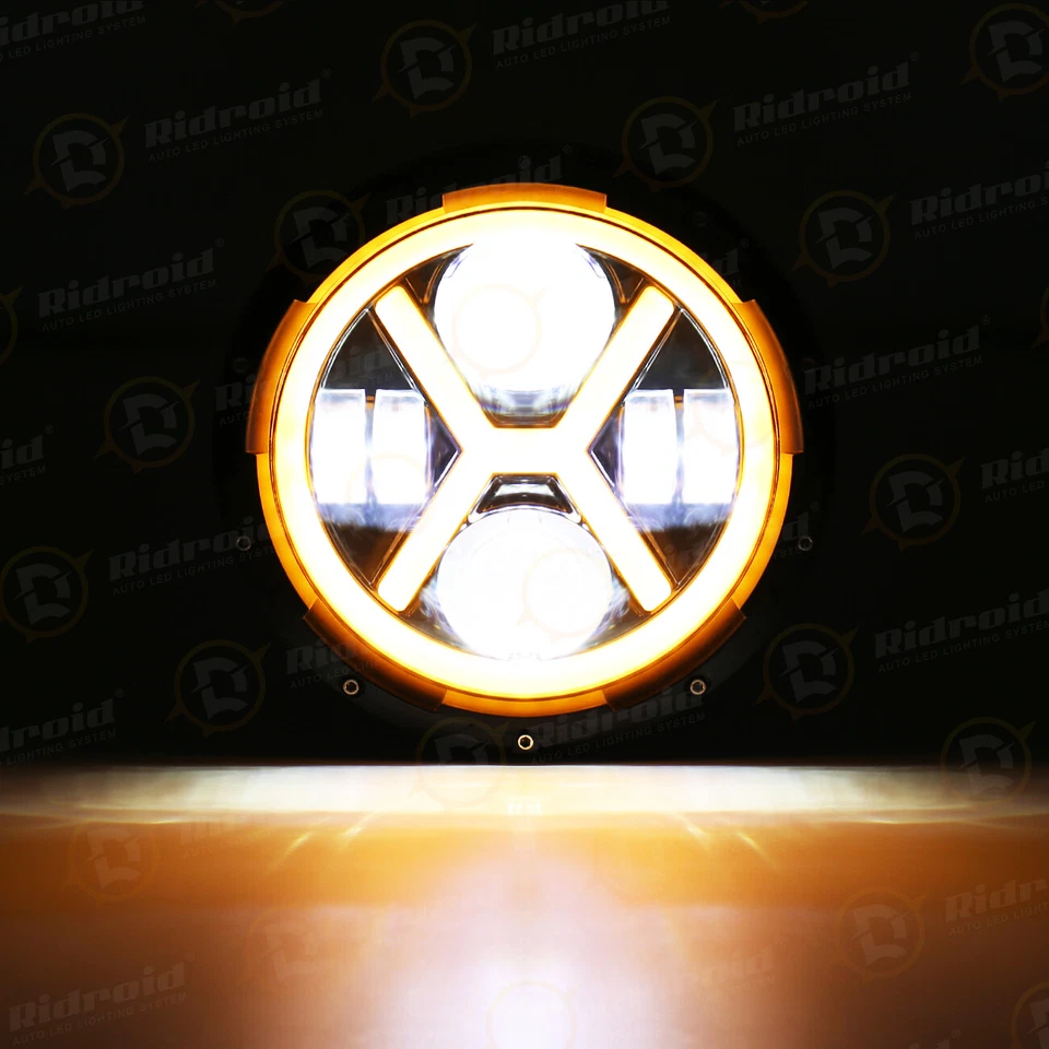 Faro LED 7" + luz de paso antiniebla para Harley Davidson Road King Electra Glide Foto 2 de 4