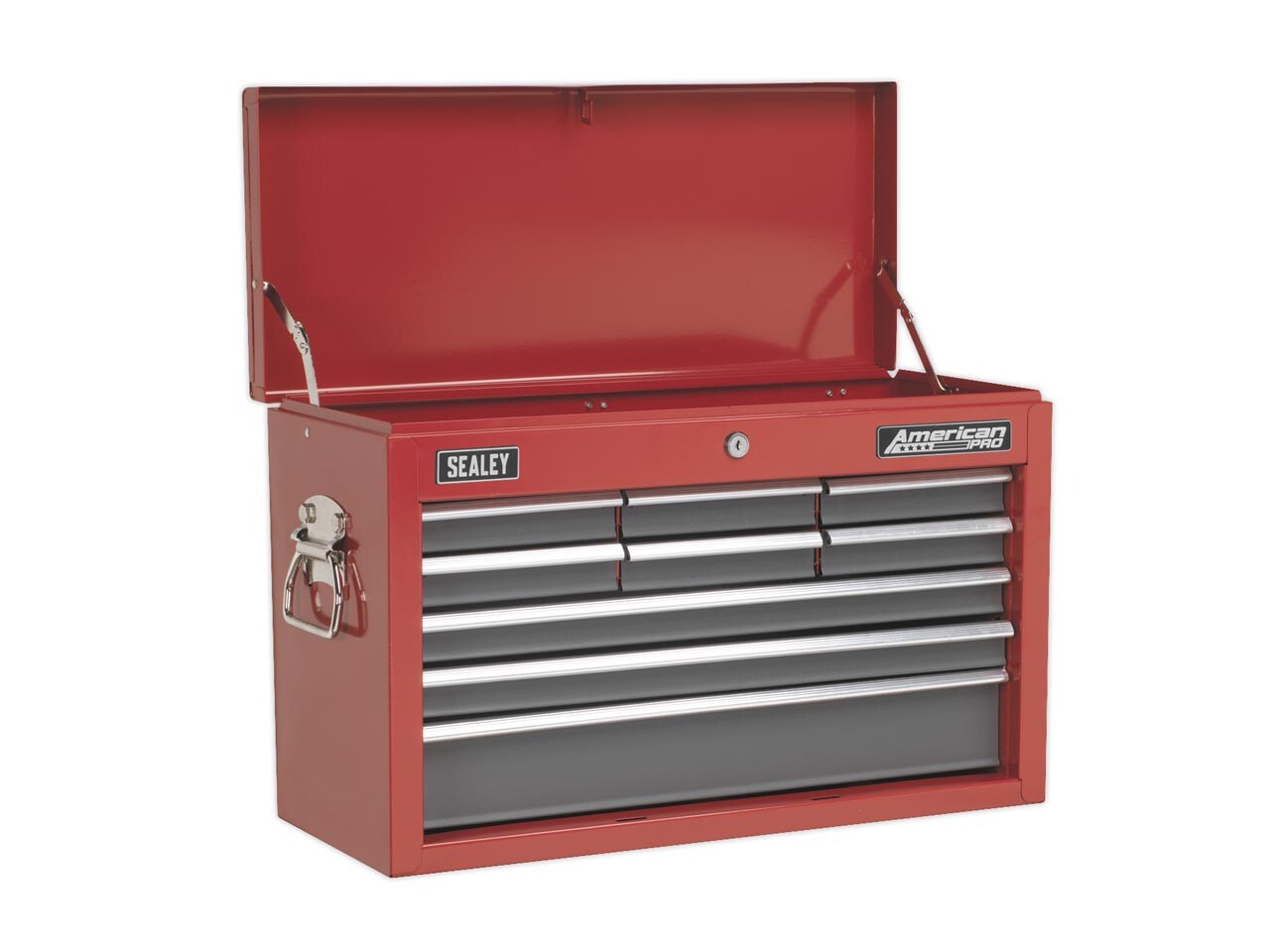 Sealey Steel Top Chest Tool Box 9Drawer Ball Bearing Runners Red/Grey