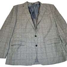 Vintage Samuel Windsor Mens Woven Cotton Linen Purple Blazer Sportcoat Jacket 48