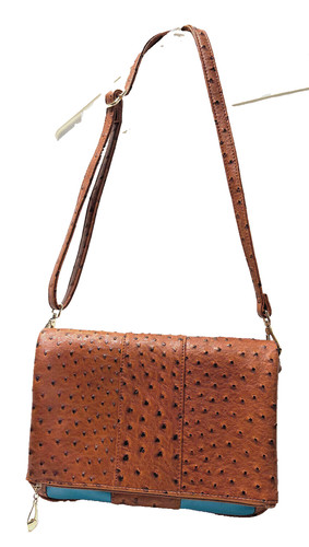 Cri De Coeur Purse Pocketbook Vegan Ostrich Leather Cross Body