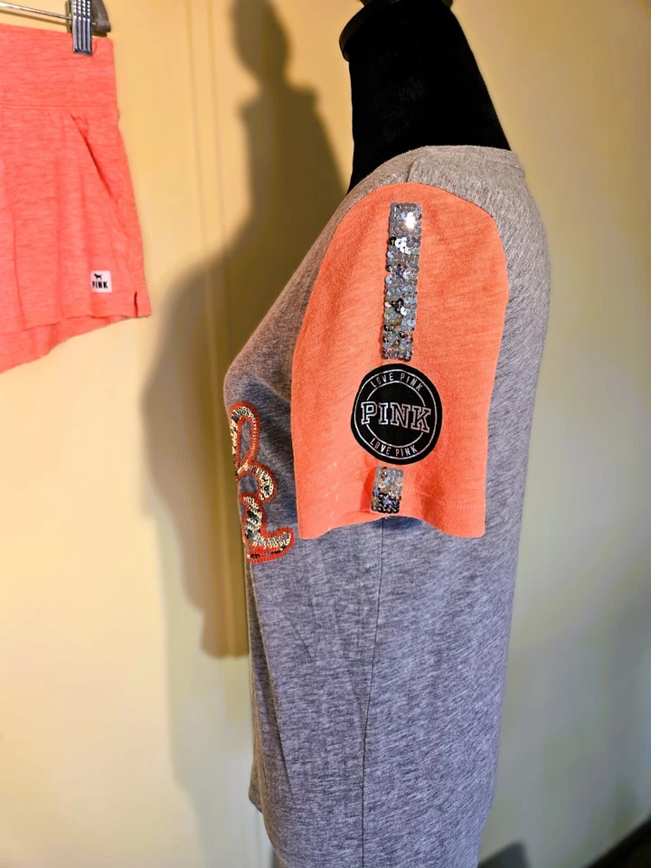 VS PINK Vintage Bling v-neck tshirt, shorts, and socks HTF - Image 2 of 4