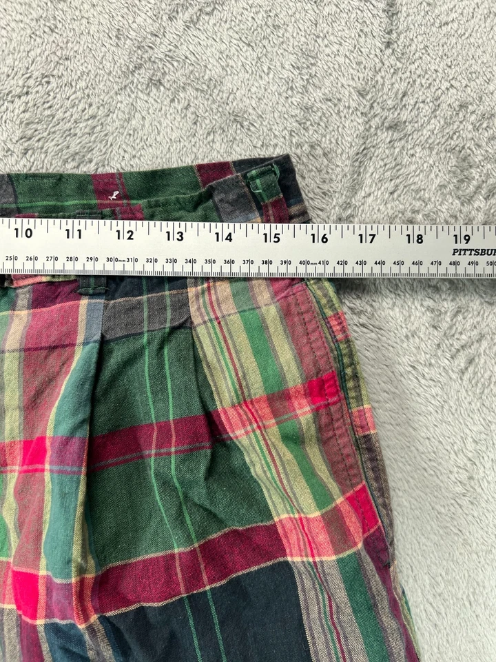 Pantalones Cortos De Colección Dockers X Levis Para Hombres 34 Madra Patchwork Chino a Cuadros 7" Entrepierna Plisada Foto 2 de 4