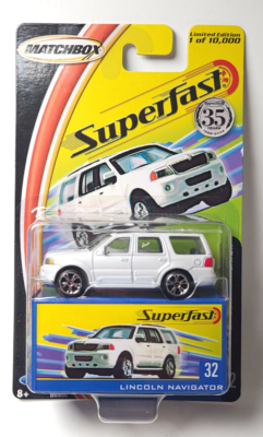 Lincoln Navigator ホワイト ミニカー Matchbox Superfast 35 years #32 Lincoln Navigator white | eBay