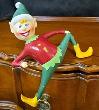 Vintage 1981 Sun Hill Industries Sitting Plastic Christmas Elf Blue Eyes Blonde