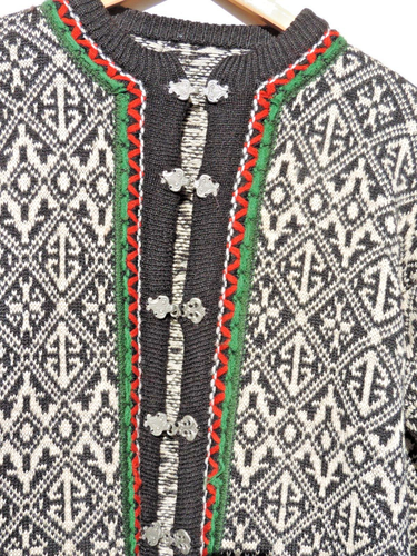 Traditionelle Norweger Wollstrickjacke Norwegen echte Handarbeit aus Norge - Bild 3 von 5