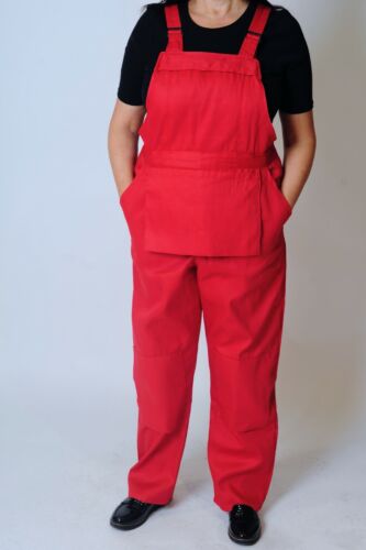 Woman Ladies Bib and Brace Overalls White Dungarees painters work Fancy dress - Picture 1 of 82