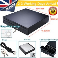 POS Cash Drawer Register Heavy Duty Removable Cash Tray Till Draw 5Bills 5 Coins