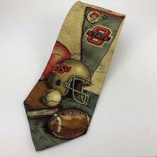 Eagles Wings 100 Silk Multicolor Football Oklahoma State 56 x 4" Mens Tie