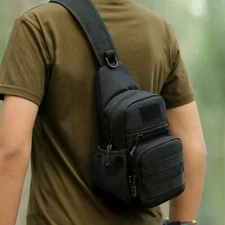 Mens Tactical Military Crossbody Shoulder Bag Chest Pack Camping Hiking Backpack