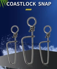 100pcs Stainless Steel Coastlock Snap Fishing Barrel Swivel Safety snap 000#-10#