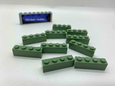 Lego (c) 10x 1x4 Basic Stein -  sandgrün - 3010 - brick sand green
