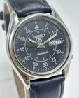Vintage Seiko 5 Black Dial Day-Date Automatic Movement No.6309A Men Wrist Watch