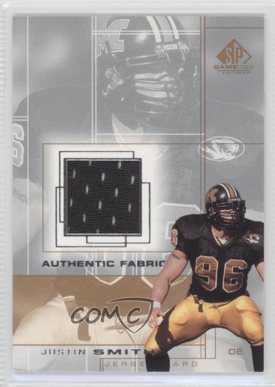 Justin Smith SP Game Used Authentic Fabric #SM Base