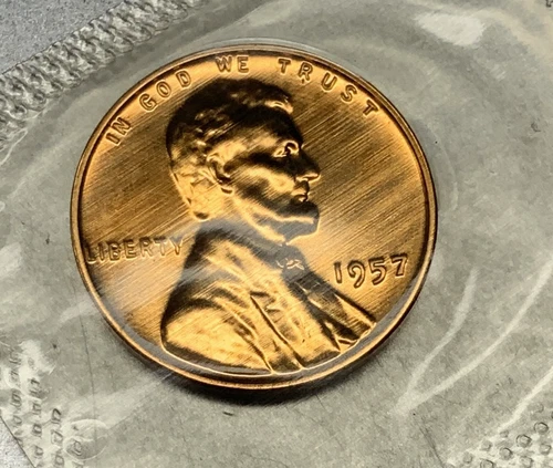 1957-P Proof Lincoln Wheat Cent Penny 1c ~ Gem Proof in Mint Cello ~ 2432