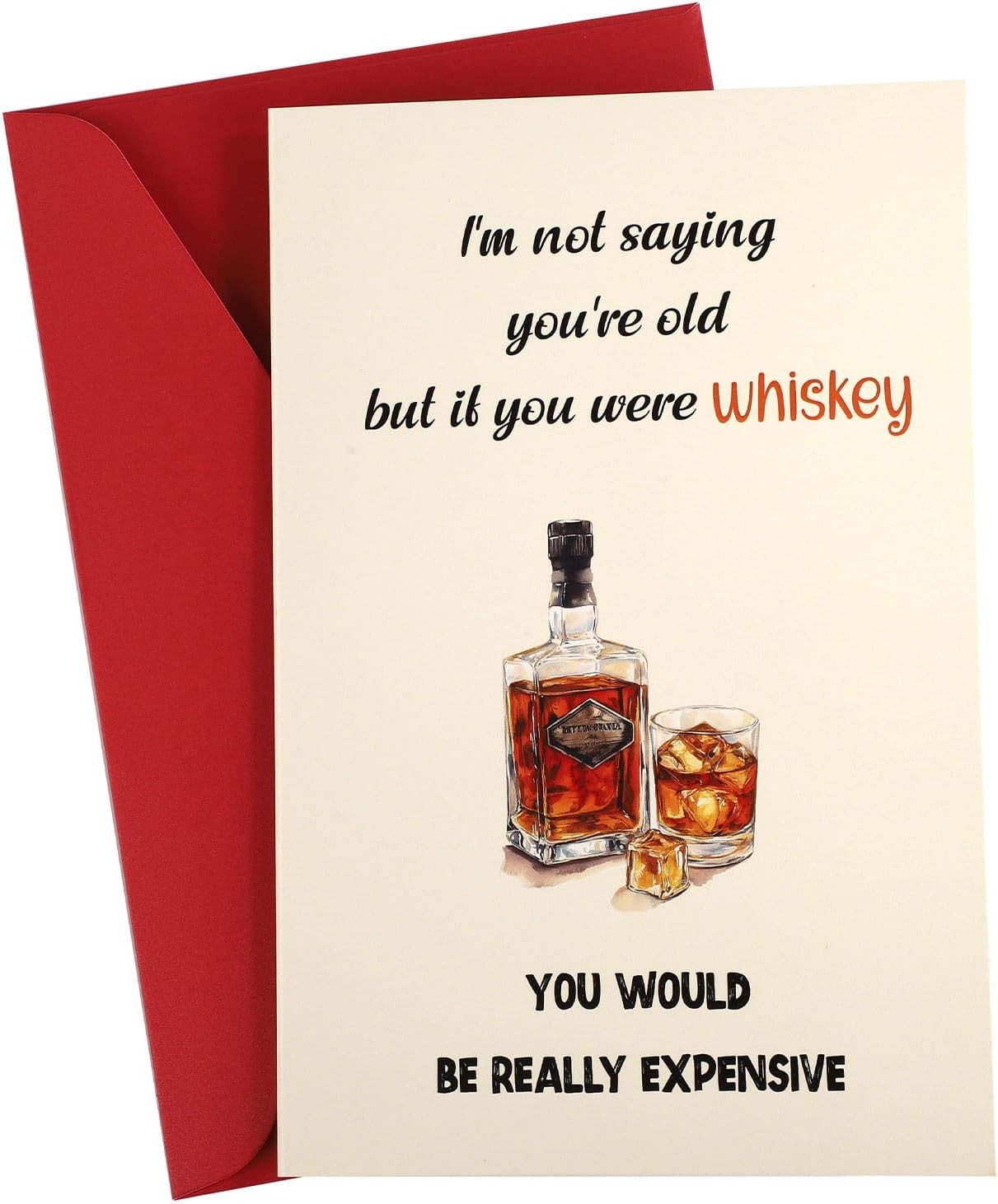 Funny Whiskey Birthday Card for Friend - You're Not Old Just Aged Like Whiskey