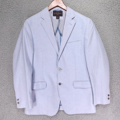 Black Brown 1826 Jambone Unstructured Blazer Mens M Blue Cotton Oxford Preppy