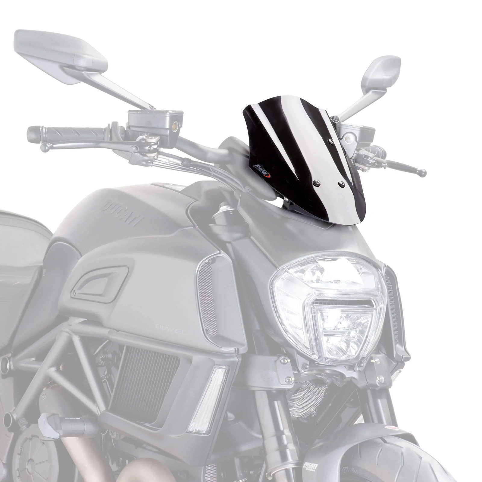 Puig Sport Screen | Black (Opaque) | Ducati Diavel 2014>2018