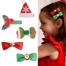 Christmas Hair Bows Clips Red Green Cute Christmas Hair Bows Clips Accessories