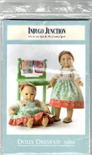 2008 Indygo Junction Sewing Pattern #IJ804 Dolly Dress-Up 15" and 18" Doll Uncut