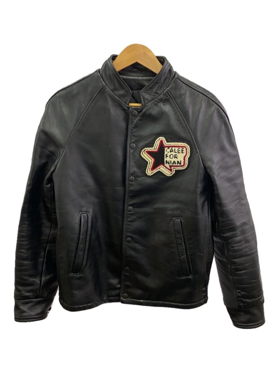 Men's Black Calee Leather Blouson Jacket Size M