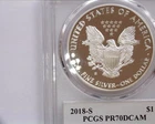 2018-S American Silver Eagle Proof PCGS PR70 DCAM Very Nice White coin, No Spots