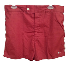 VTG 70s Catalina Mens Rust Zip Swim Trunks Shorts Sz 38 Piping 35.5"-36"W FLAWS