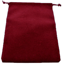 Chessex Large Burgundy Dice Bag Suede Cloth 5x7-1/2 Drawstring Storage Pouch