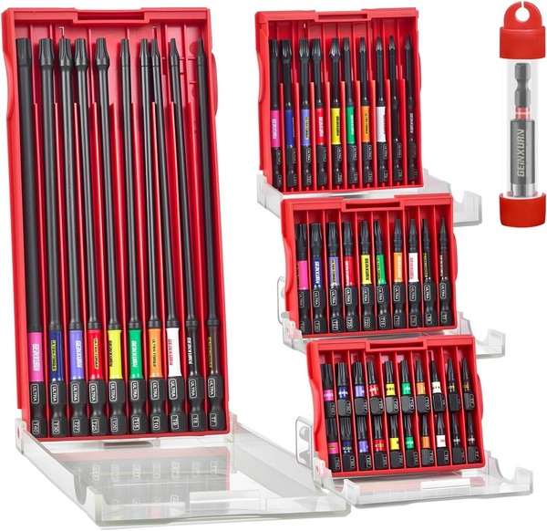 Torx Schrauber Bit Set 51Tlg T7-T40 Magnetisch 25-150Mm S2 Legierter Stahl Mit-image