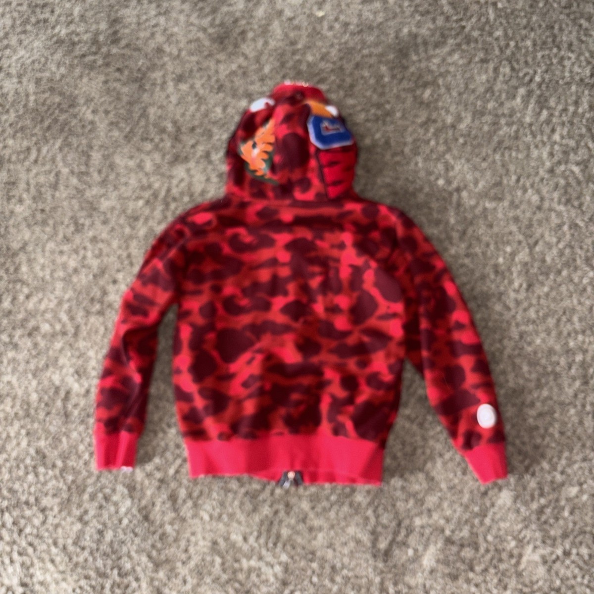 Bathing Ape Bape Red Camo Full Zip Shark Hoodie Size Medium Red | eBay