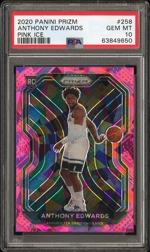 2020 Panini Prizm #258 Anthony Edwards Pink Ice PSA 10