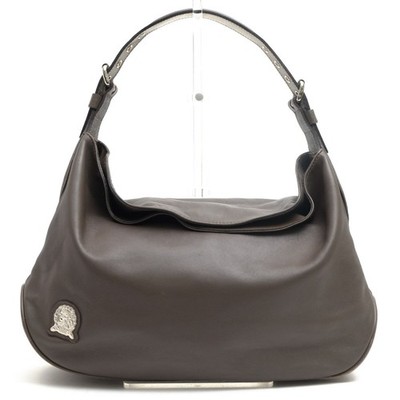 A.D.M.J Gray Leather Hobo Shoulder Bag Women's Elegant Genuine Leather