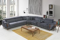 Grau Ecksofa Wohnzimmer Luxus Sofa L-Form Modern Design MöBel Textil