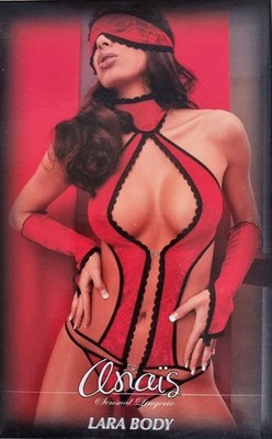 anais apparel Body Lara rot/schwarz Größe M NEU mit Handschuhen und Augenbinde