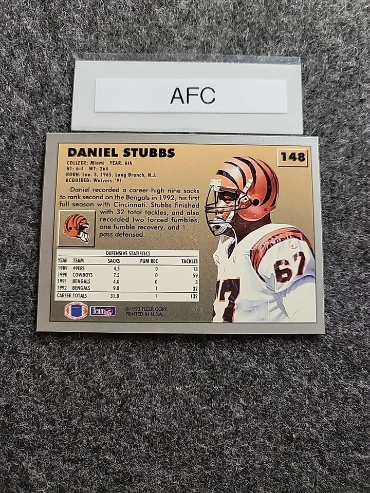 1993 Fleer - Danny Stubbs #148 - Image 2 of 2