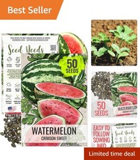 Delicious Homegrown Watermelon Seeds - Non-GMO Crimson Sweet Variety 100 Seeds
