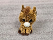 TY BEANIE BOOS - HARRIET THE HORSE - BROWN - GLITTER EYES - UPC# 008421368426
