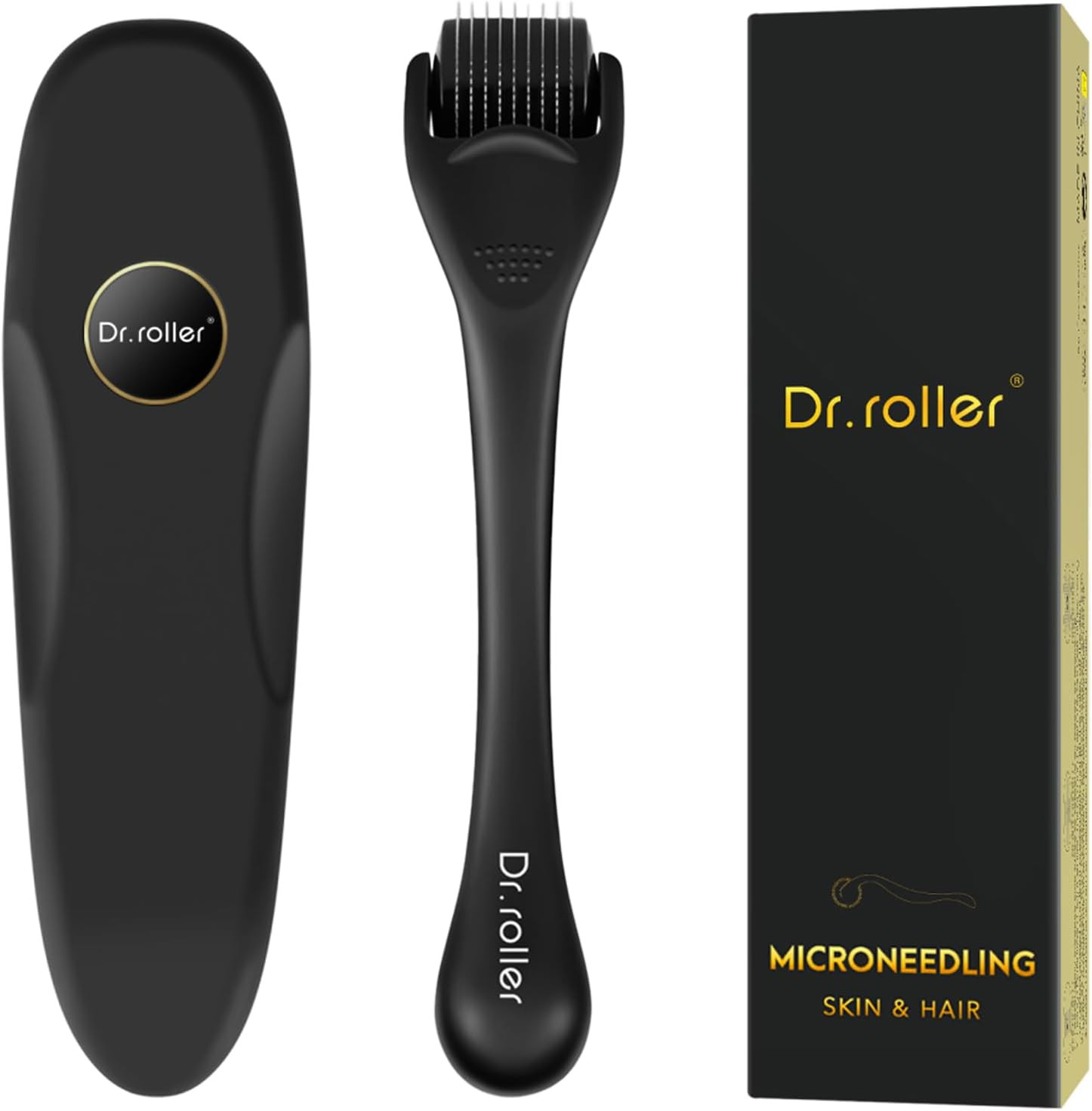Derma Roller 0,5 mm Professionale - Microneedling Capelli e Viso Titanio