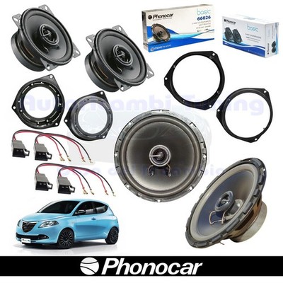 Phonocar 66026 + 66020 2-Way Coaxial Speakers Black 16.5cm 60W 4Ω