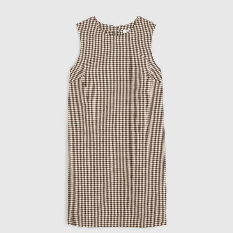 Madewell Mini Shift Dress – Dark Brown Gingham