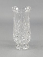 Elegant Clear Glass Pedestal Vase Fluted Ruffled Edge Decor 10" Tall