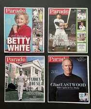 PARADE MAGAZINE 4 ISSUES - Betty White, ELVIS, Clint Eastwood, Willie Mays