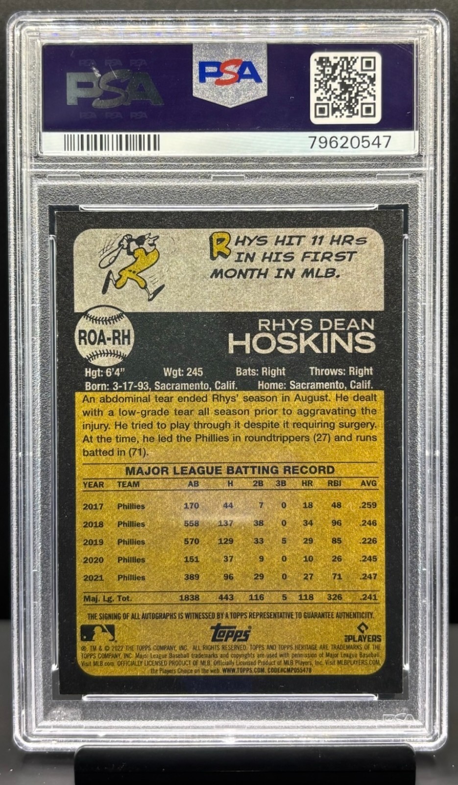 2022 Topps Heritage High Number - Real One Autographs Rhys Hoskins #ROA ...
