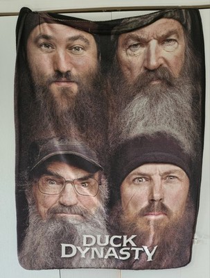 2013 Duck Dynasty Blanket 58x42in Robertsons Willie Jase Uncle Si Phil A&E 2010s