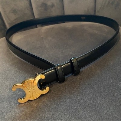 Celine Medium Triomphe Black Belt Size 90